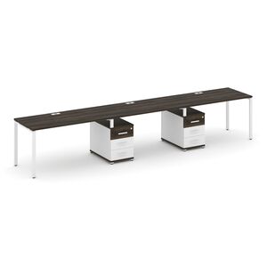 Рабочая станция на 3 места с двумя опорными тумбами