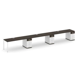 Рабочая станция на 3 места с тремя опорными тумбами