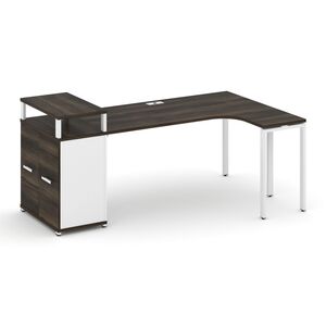 Стол эргономичный с опорным распашным шкафом с верхним горизонтом левый