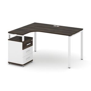 Стол эргономичный левый с опорной тумбой