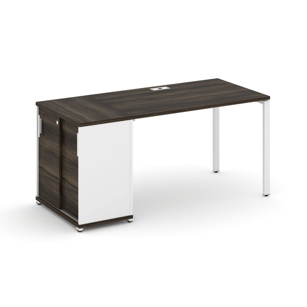 Стол рабочий с опорным шкафом купе