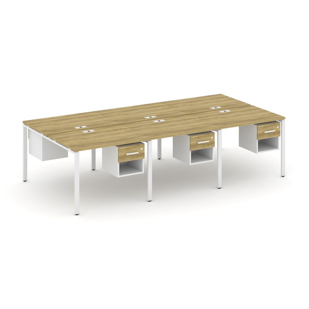 Рабочая станция двухсторонняя с подвесными тумбами на 6 мест