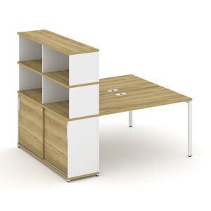 Рабочая станция с опорным шкафом купе с надставкой высокой