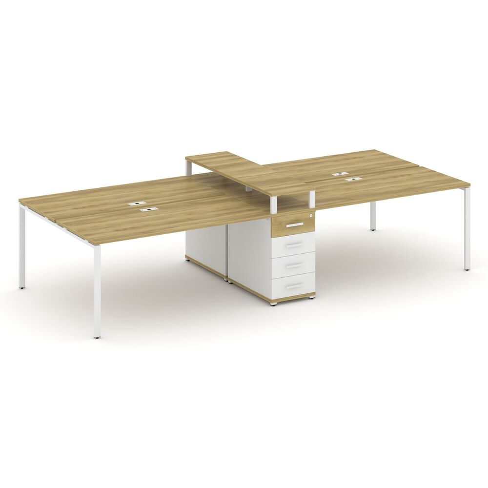 Рабочая станция на 4 места с одной опорной тумбой