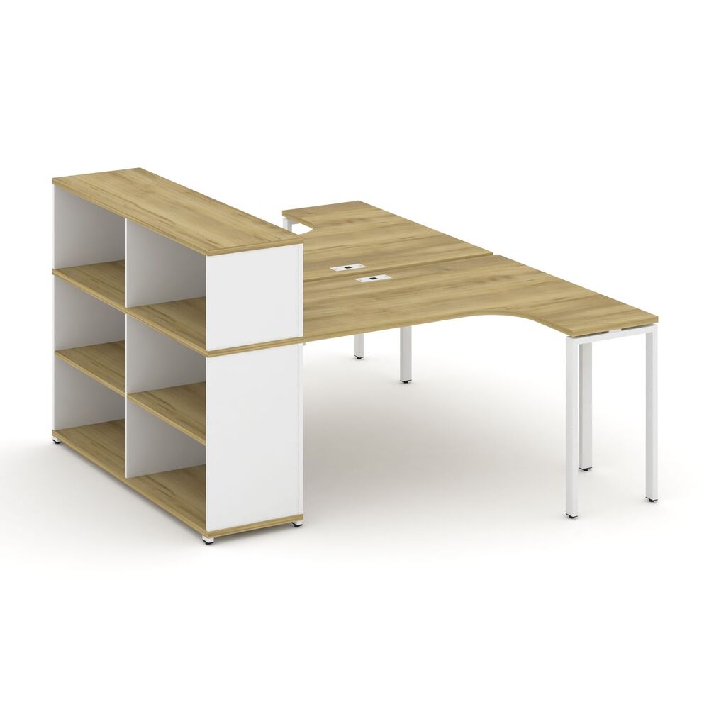 Рабочая станция с опорным стеллажом с надставкой низкой