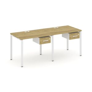 Рабочая станция односторонняя с подвесными тумбами на 2 места