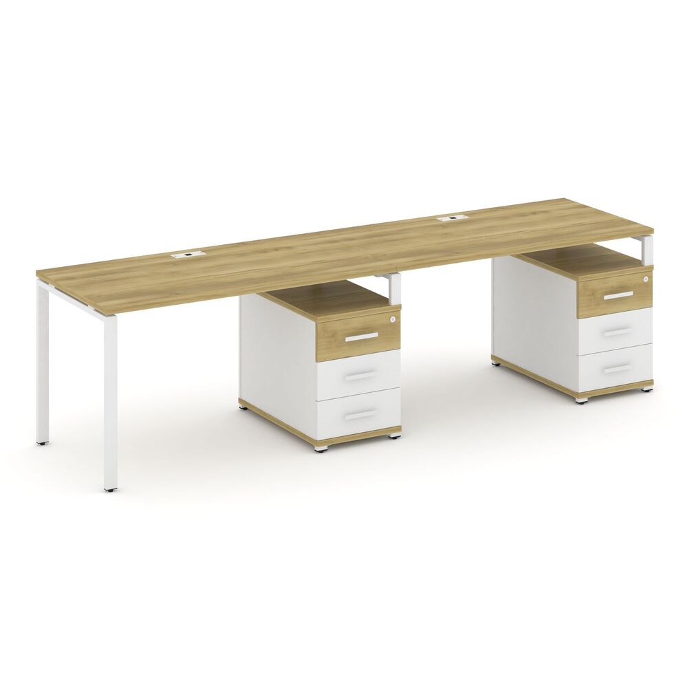 Рабочая станция на 2 места с двумя опорными тумбами