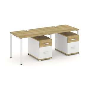 Рабочая станция на 2 места с двумя опорными тумбами