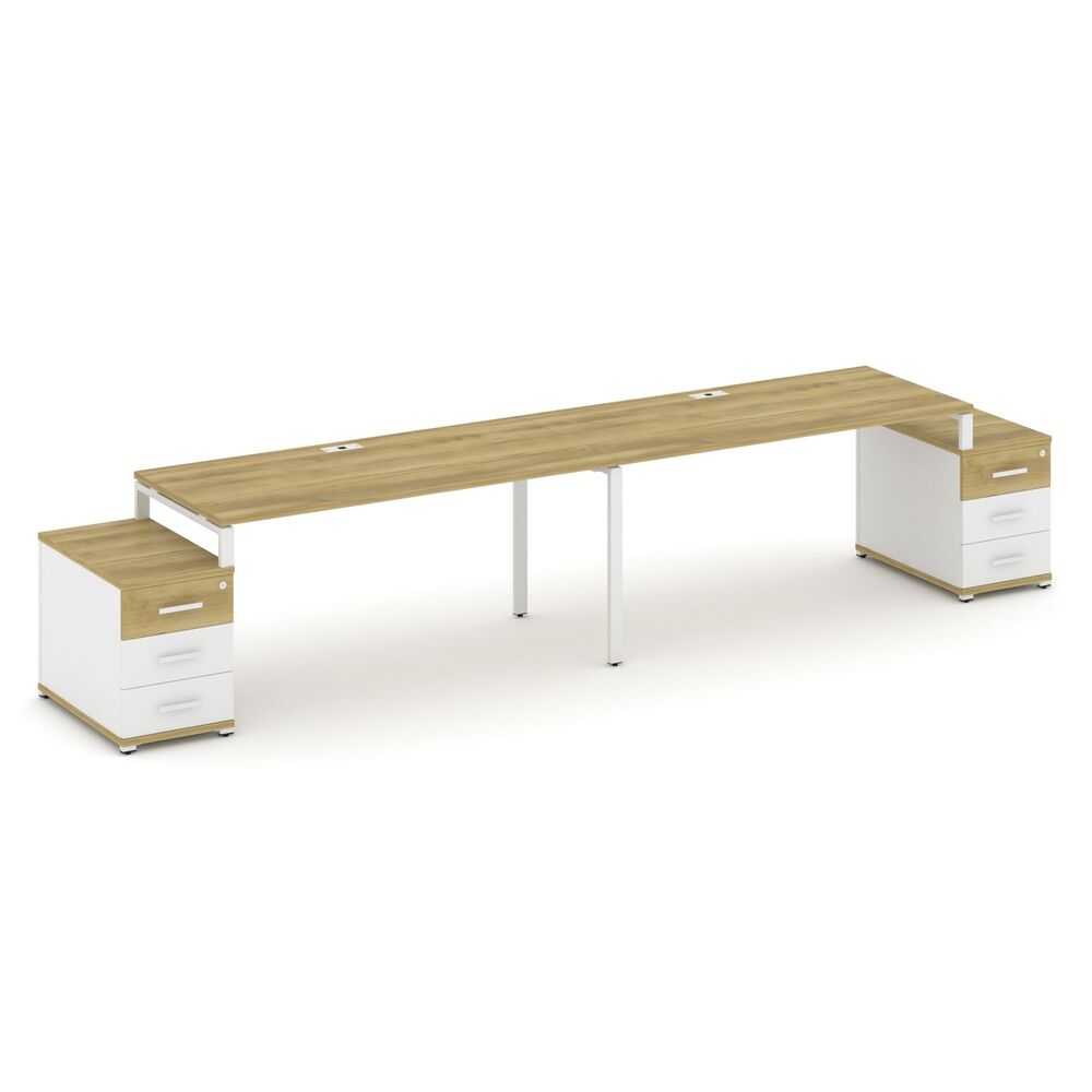 Рабочая станция на 2 места с двумя опорными тумбами