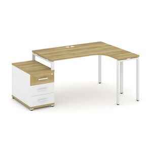 Стол эргономичный правый с опорной тумбой