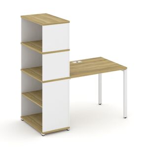 Стол рабочий с опорным стеллажом с надставкой высокой