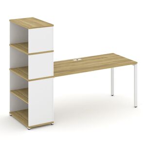 Стол рабочий с опорным стеллажом с надставкой высокой