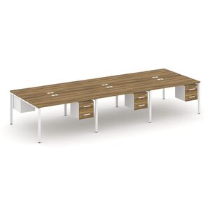 Рабочая станция двухсторонняя с подвесными тумбами на 6 мест