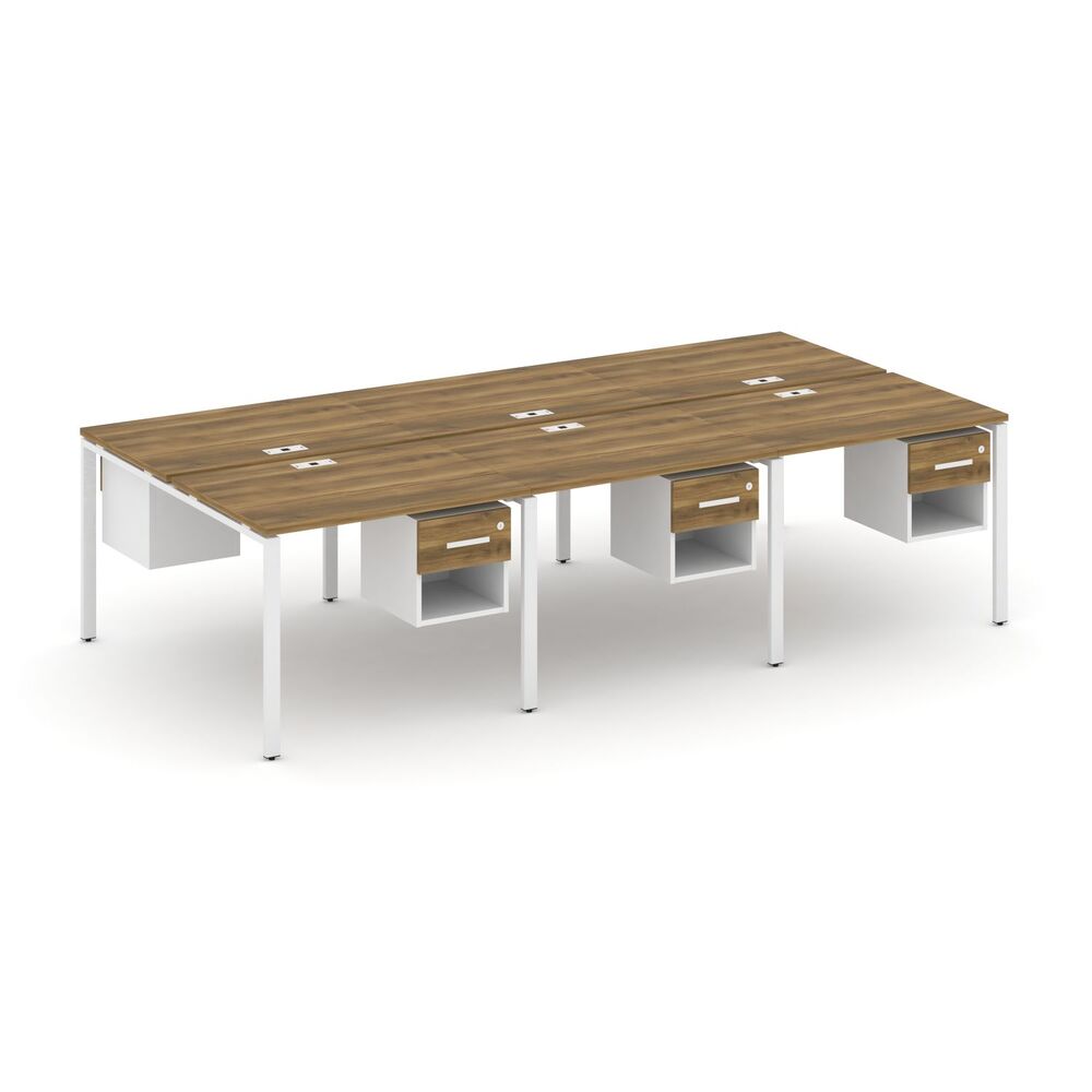 Рабочая станция двухсторонняя с подвесными тумбами на 6 мест