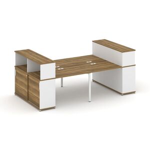 Рабочая станция с опорными шкафами купе с надставкой низкой