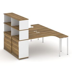 Рабочая станция с опорным шкафом-купе с надставкой высокой