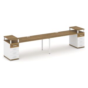 Рабочая станция на 2 места с двумя опорными тумбами