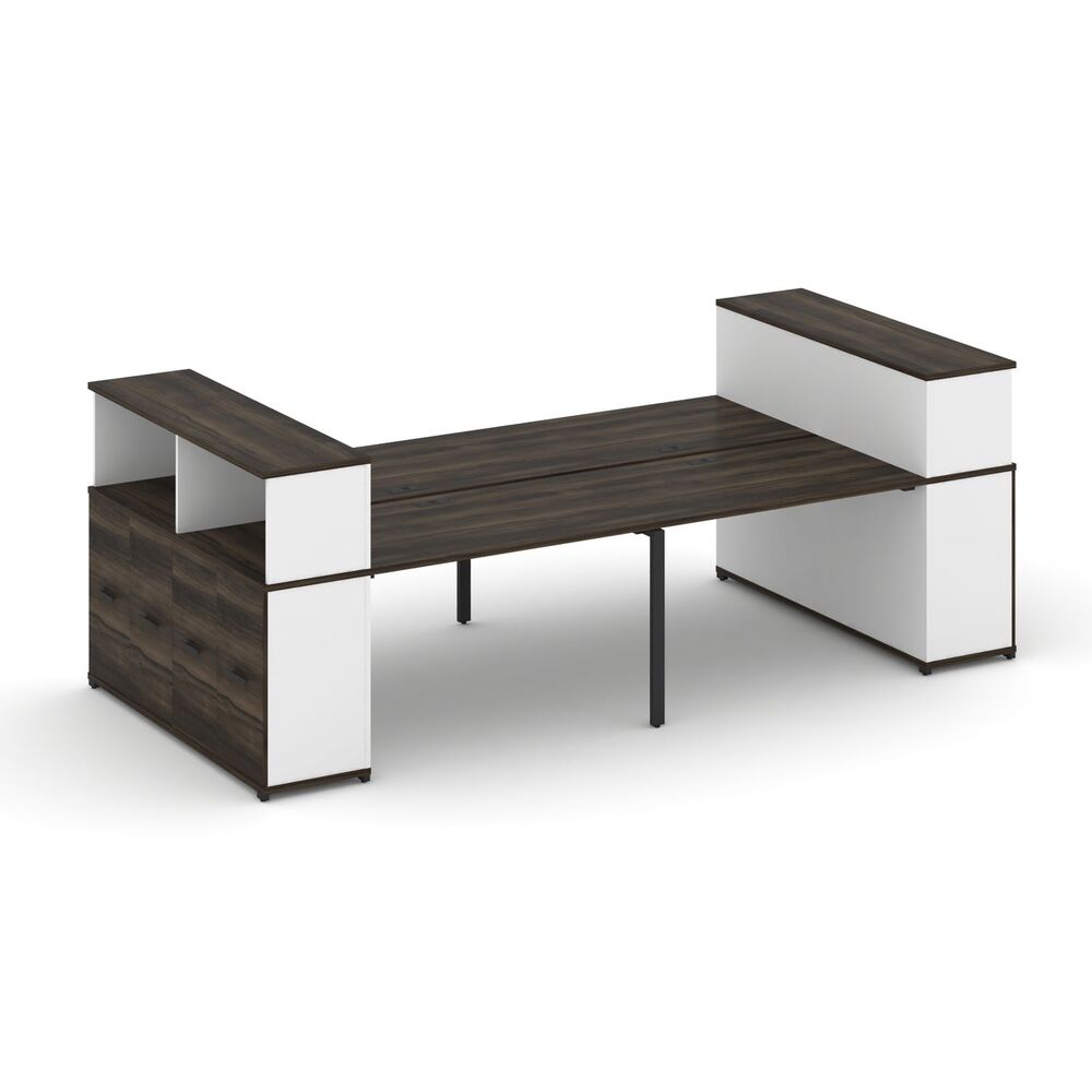 Рабочая станция с опорными распашными шкафоми с надставкой низкой