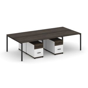 Рабочая станция на 6 мест с двумя двухсторонними опорными тумбами