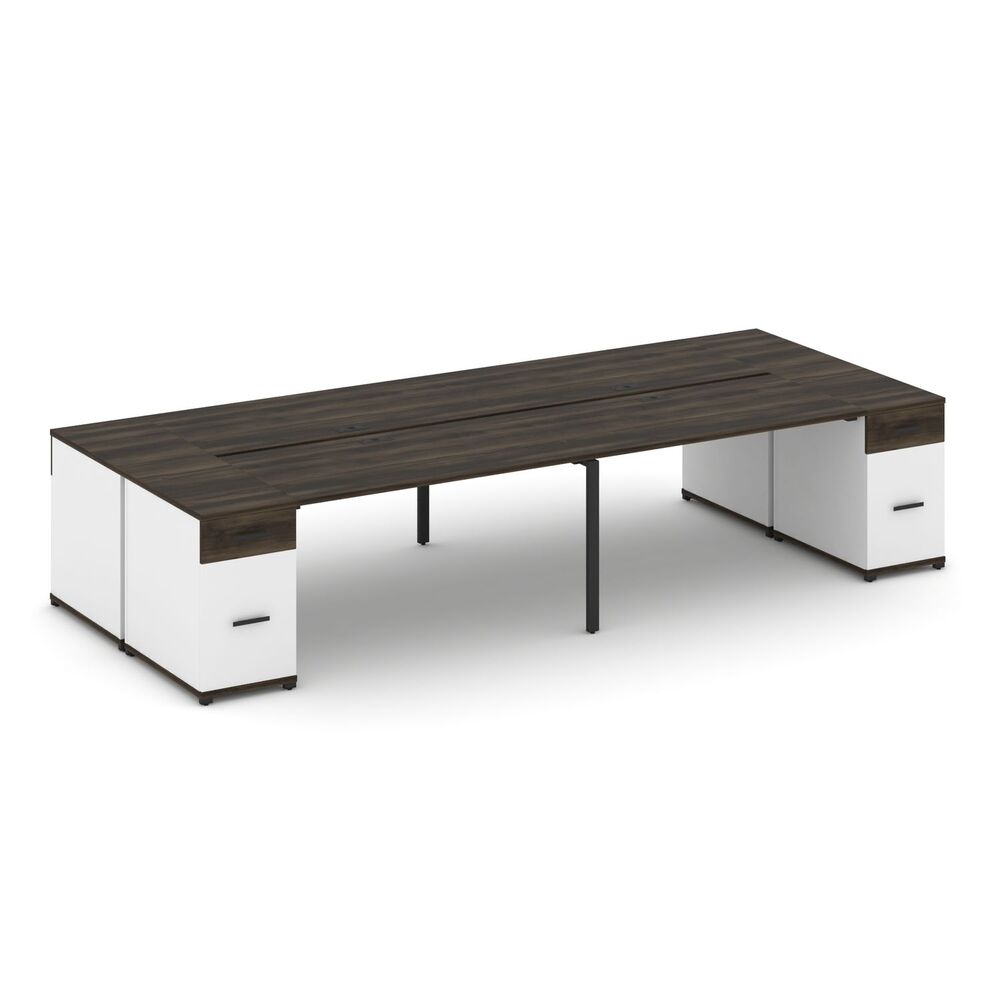 Рабочая станция на 4 места с двумя опорными тумбами