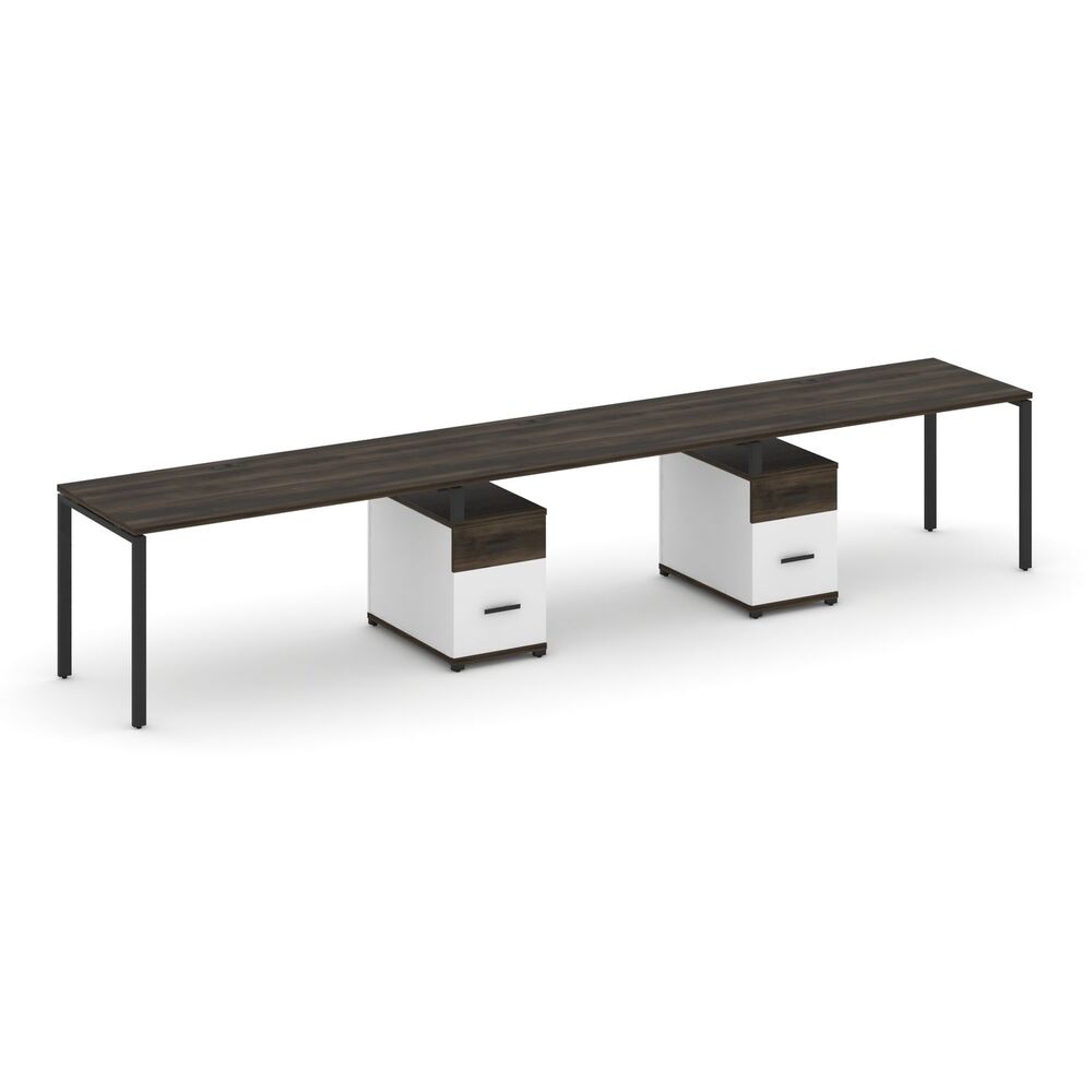 Рабочая станция на 3 места с двумя опорными тумбами