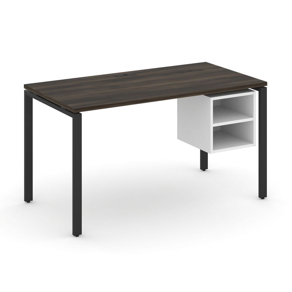 Стол рабочий с подвесной тумбой с двумя открытыми нишами