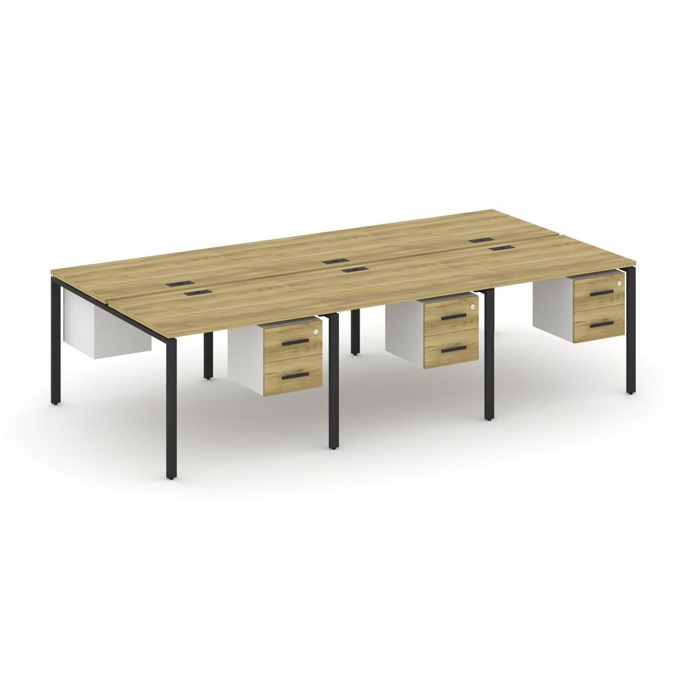 Рабочая станция двухсторонняя с подвесными тумбами на 6 мест