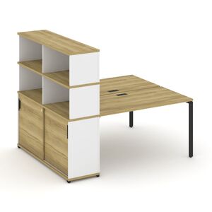 Рабочая станция с опорным шкафом купе с надставкой высокой