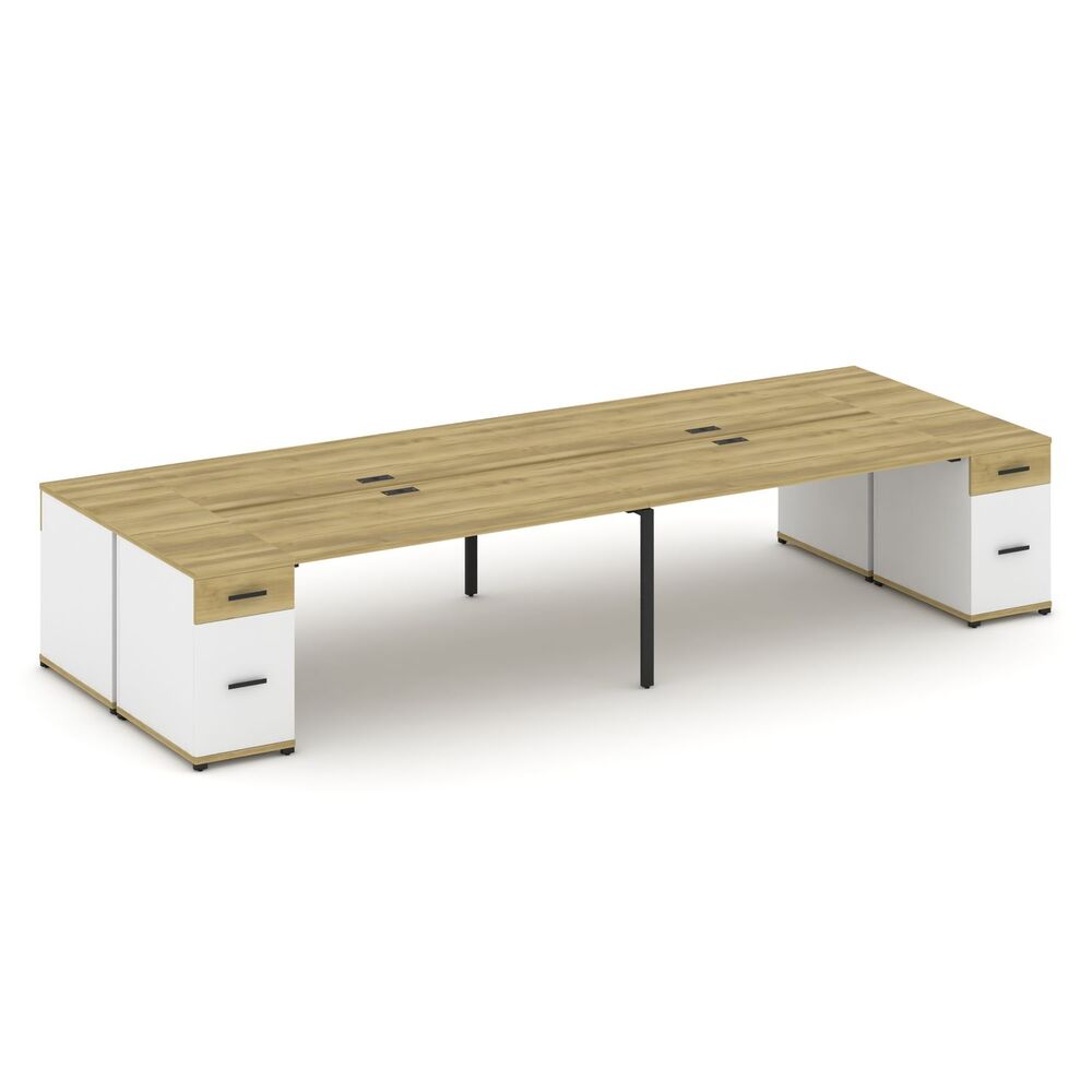 Рабочая станция на 4 места с двумя опорными тумбами