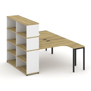 Рабочая станция с опорным стеллажом с надставкой высокой