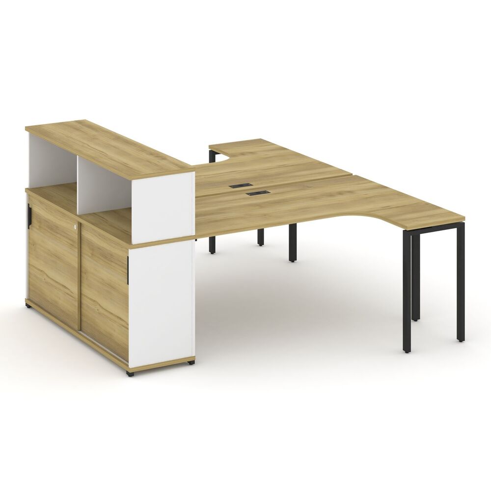 Рабочая станция с опорным шкафом-купе с надставкой низкой