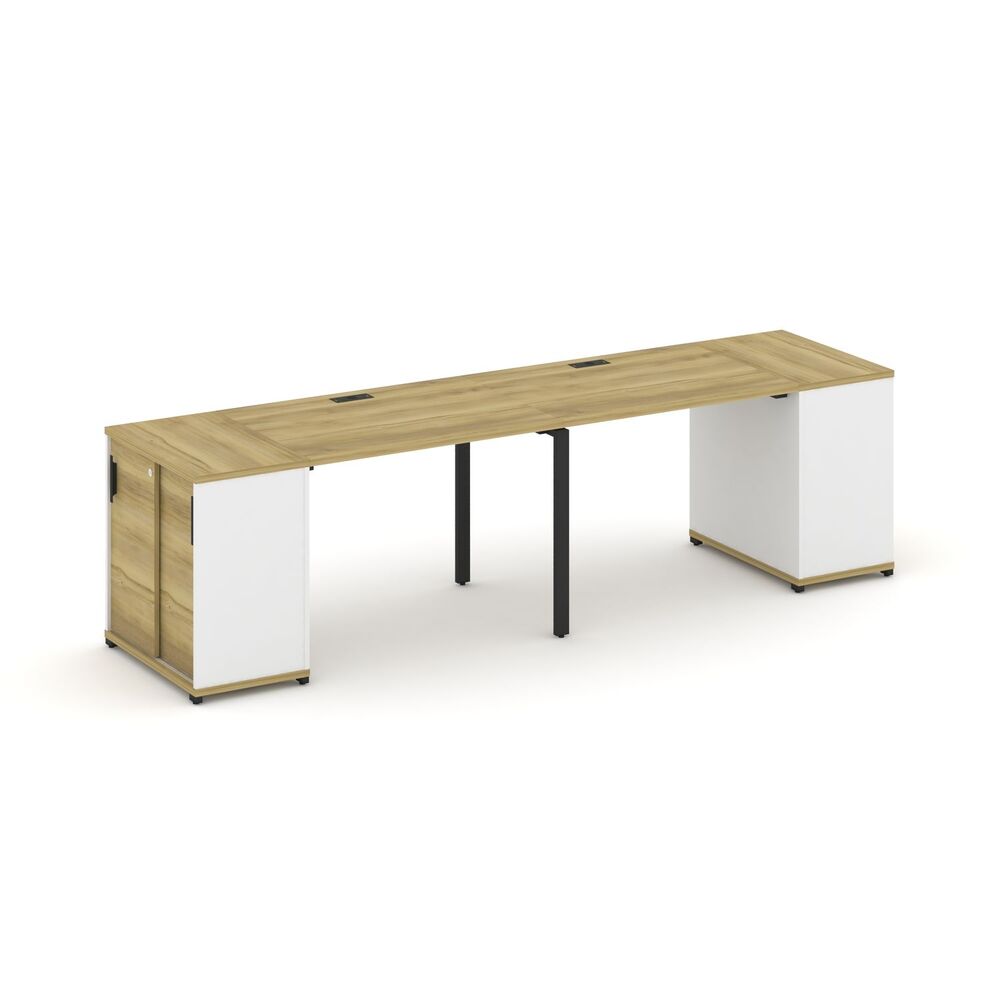 Рабочая станция с опорными шкафом купе