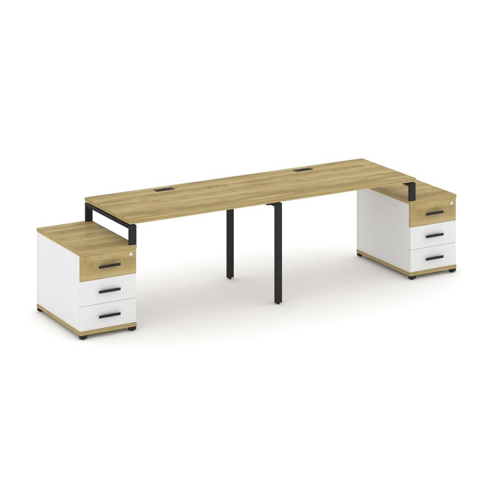 Рабочая станция на 2 места с двумя опорными тумбами