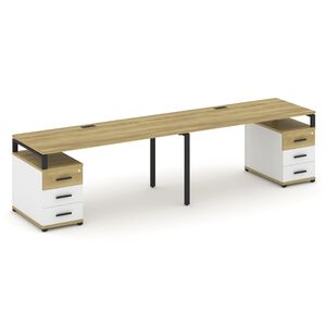 Рабочая станция на 2 места с двумя опорными тумбами