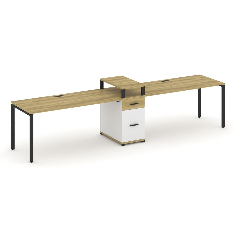 Рабочая станция на 2 места с одной опорной тумбой