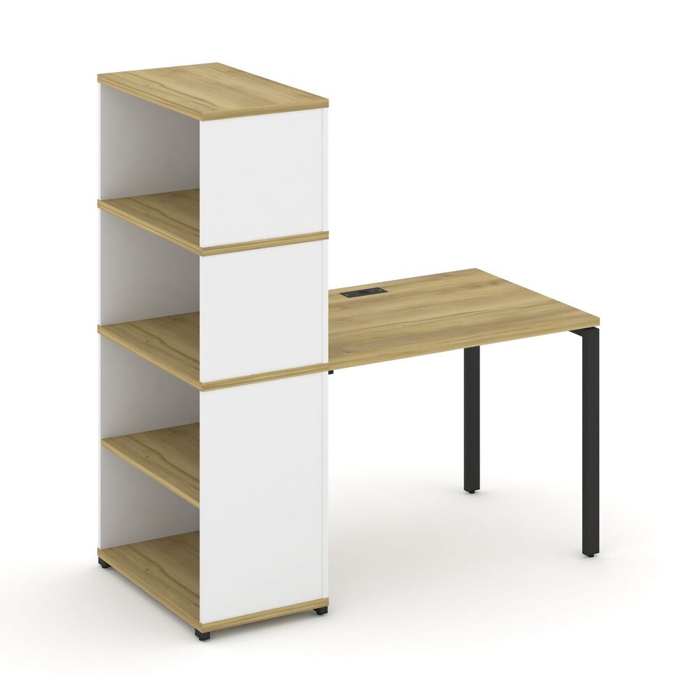 Стол рабочий с опорным стеллажом с надставкой высокой