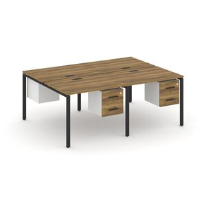 Рабочая станция двухсторонняя с подвесными тумбами на 4 места