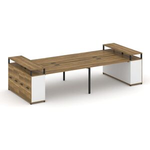 Рабочая станция с опорными распашными шкафоми с верхними горизонтами