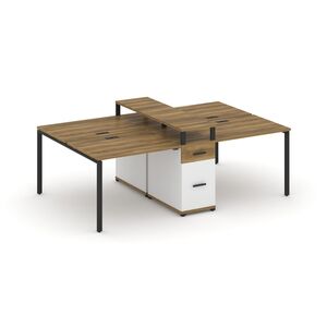 Рабочая станция на 4 места с одной опорной тумбой