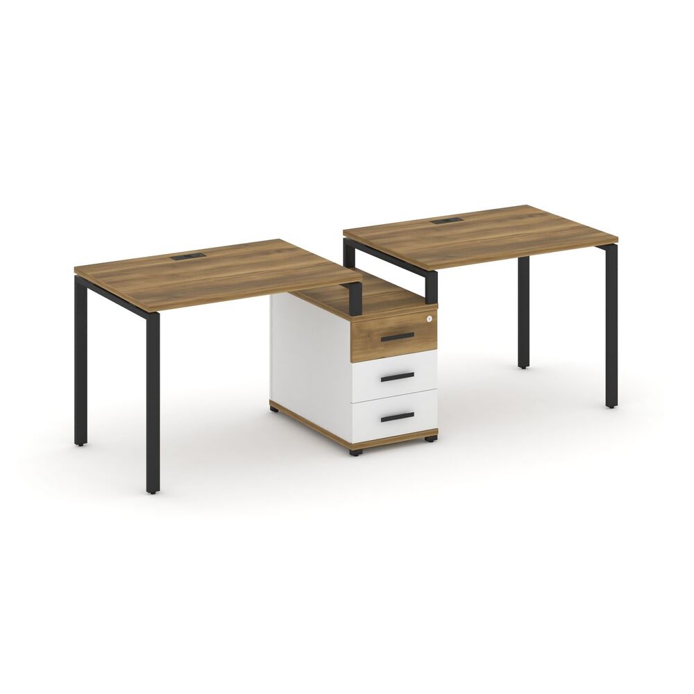 Рабочая станция на 2 места с одной опорной тумбой