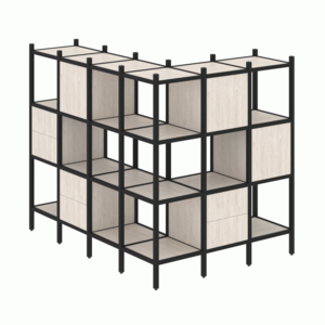 Угловой внешний стеллаж наборный