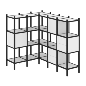 Угловой внутренний стеллаж наборный