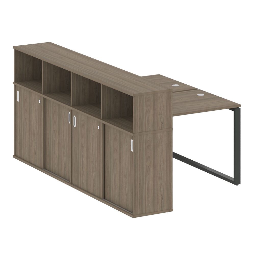 Рабочая станция на О-образном м/к с опорным шкафом-купе