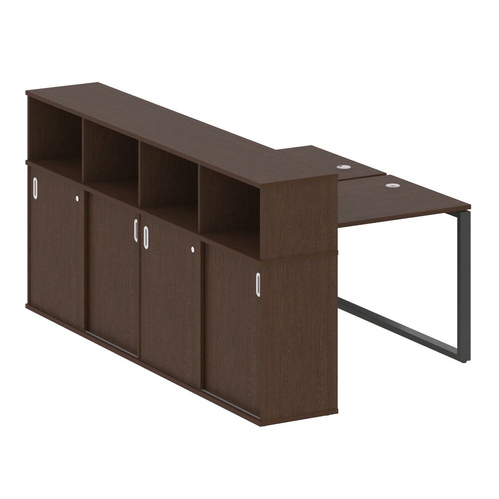 Рабочая станция на О-образном м/к с опорным шкафом-купе