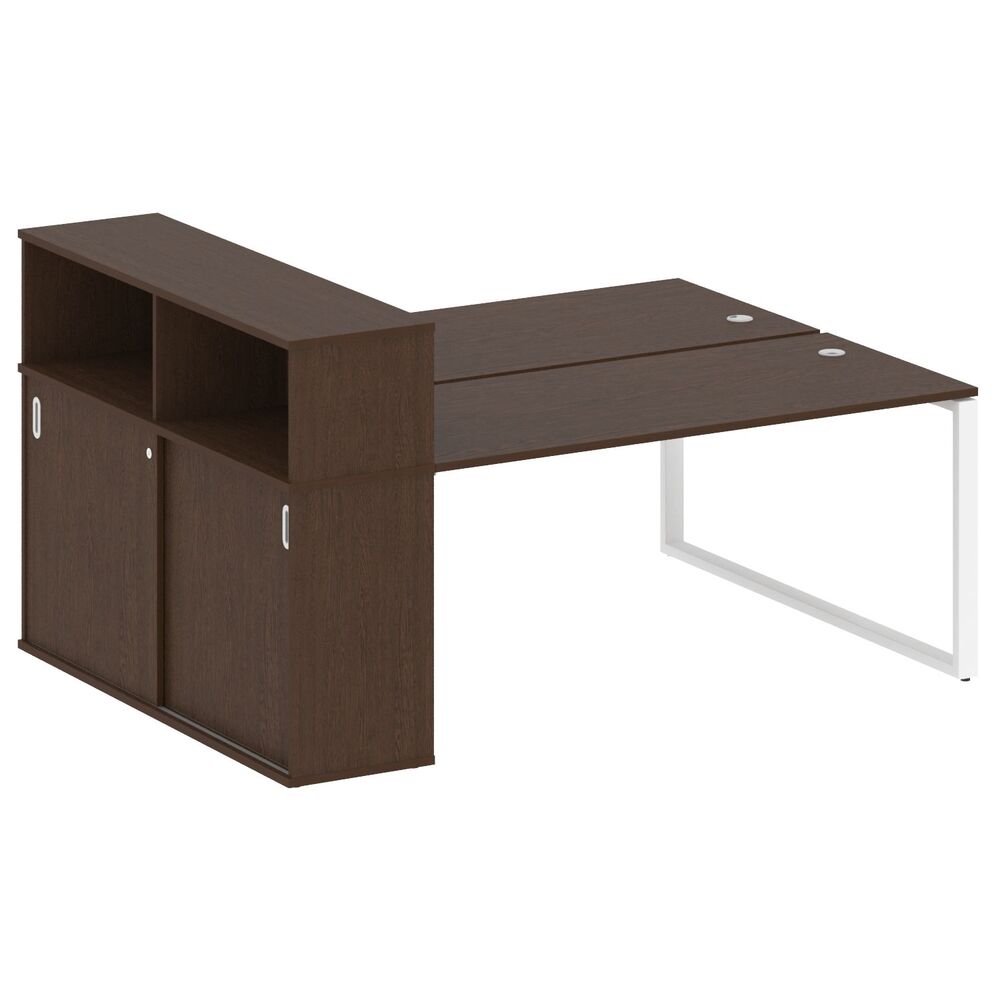 Рабочая станция на О-образном м/к с опорным шкафом-купе