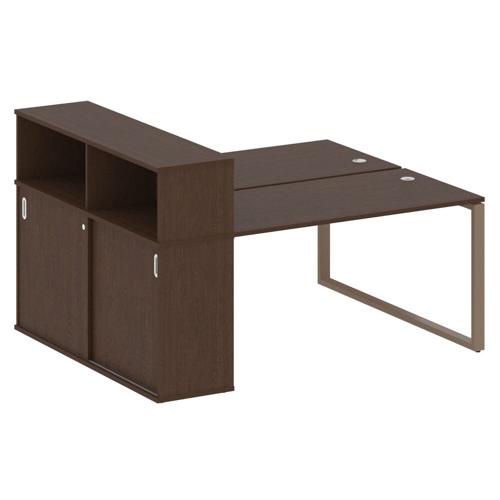 Рабочая станция на О-образном м/к с опорным шкафом-купе