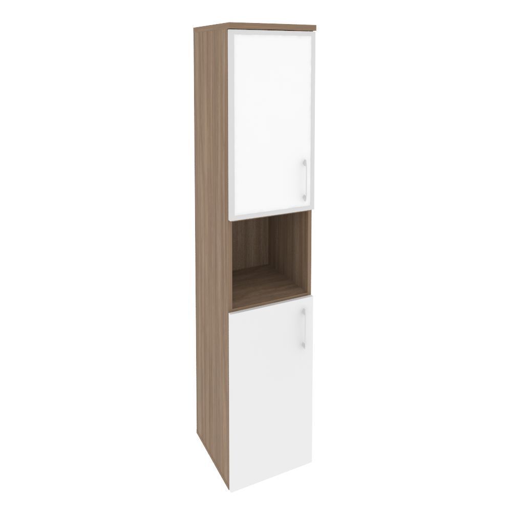 Шкаф высокий узкий левый (стекло белое)