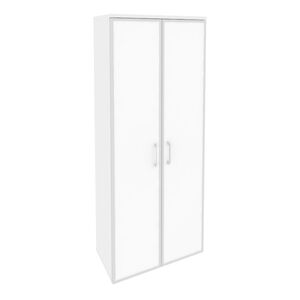 Шкаф высокий широкий (стекло белое)