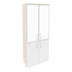 Шкаф высокий широкий (стекло белое)