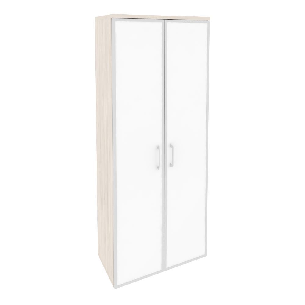 Шкаф высокий широкий (стекло белое)